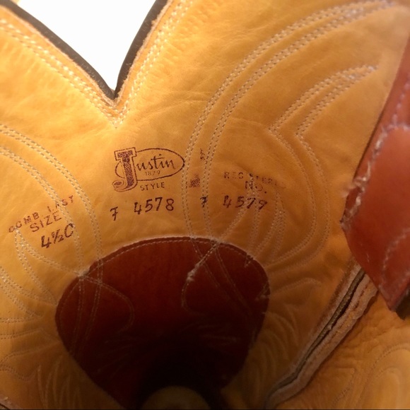 Justin Boots Style 7 4578 RN 7 4579 size 4 1/2C Youth Cowgirl Boots 4.5 - Picture 10 of 12